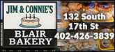 Jim And Connie's Blair Bakery Sponsorship Banner